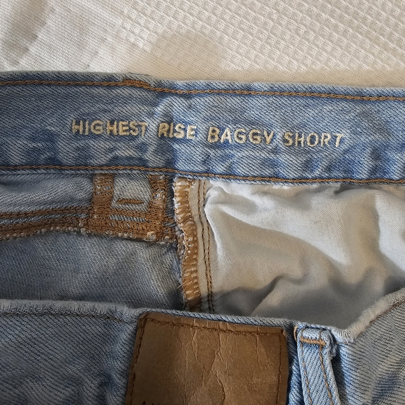American Eagle Outfitters Higjest Rise Baggy Light Blue Denim Shorts - Picture 7 of 8